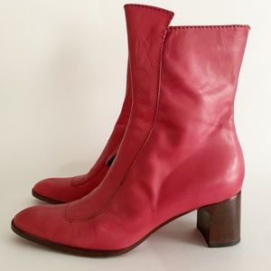SOLD Jean Michel Cazabat Leather Cherry Tomato Red Boot